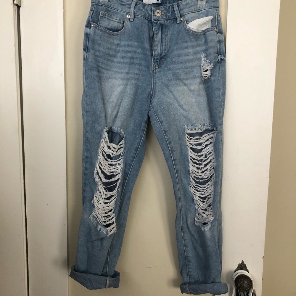 G by Guess Dark Blue Distressed Boyfriend Jeans